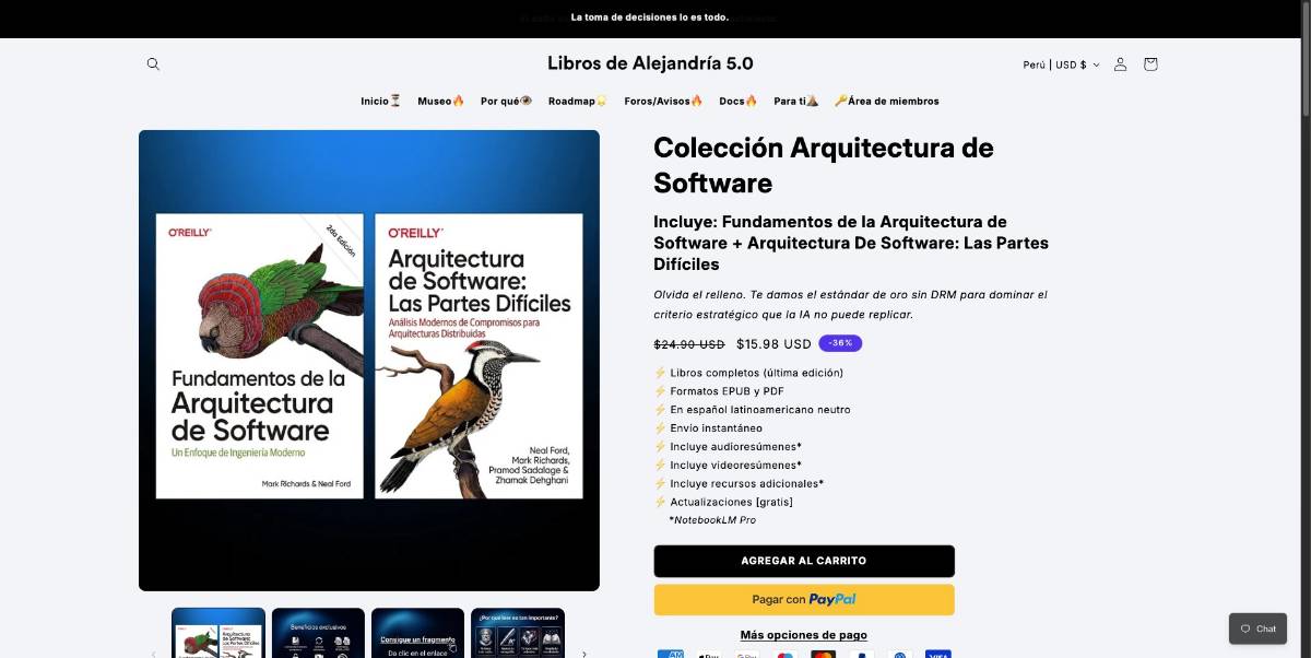 Captura de Colección Arquitectura de Software – Libros de Alejandría 5.0